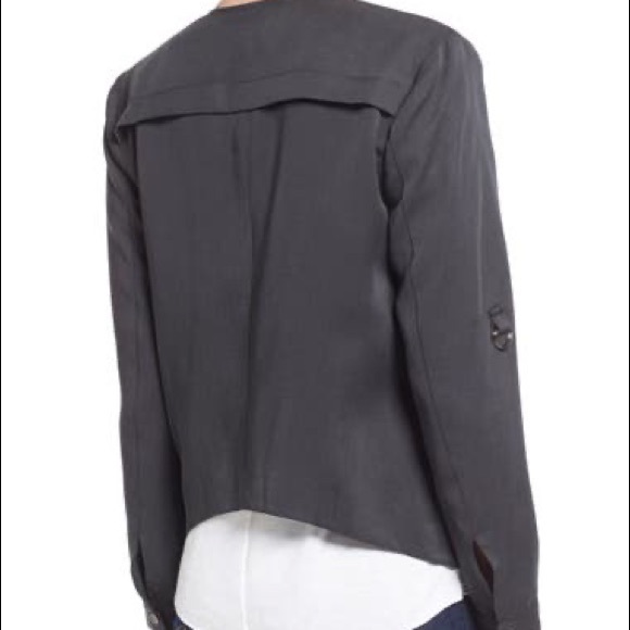 ASTR The Label Gray Collarless Moto Style Jacket - Picture 11 of 11
